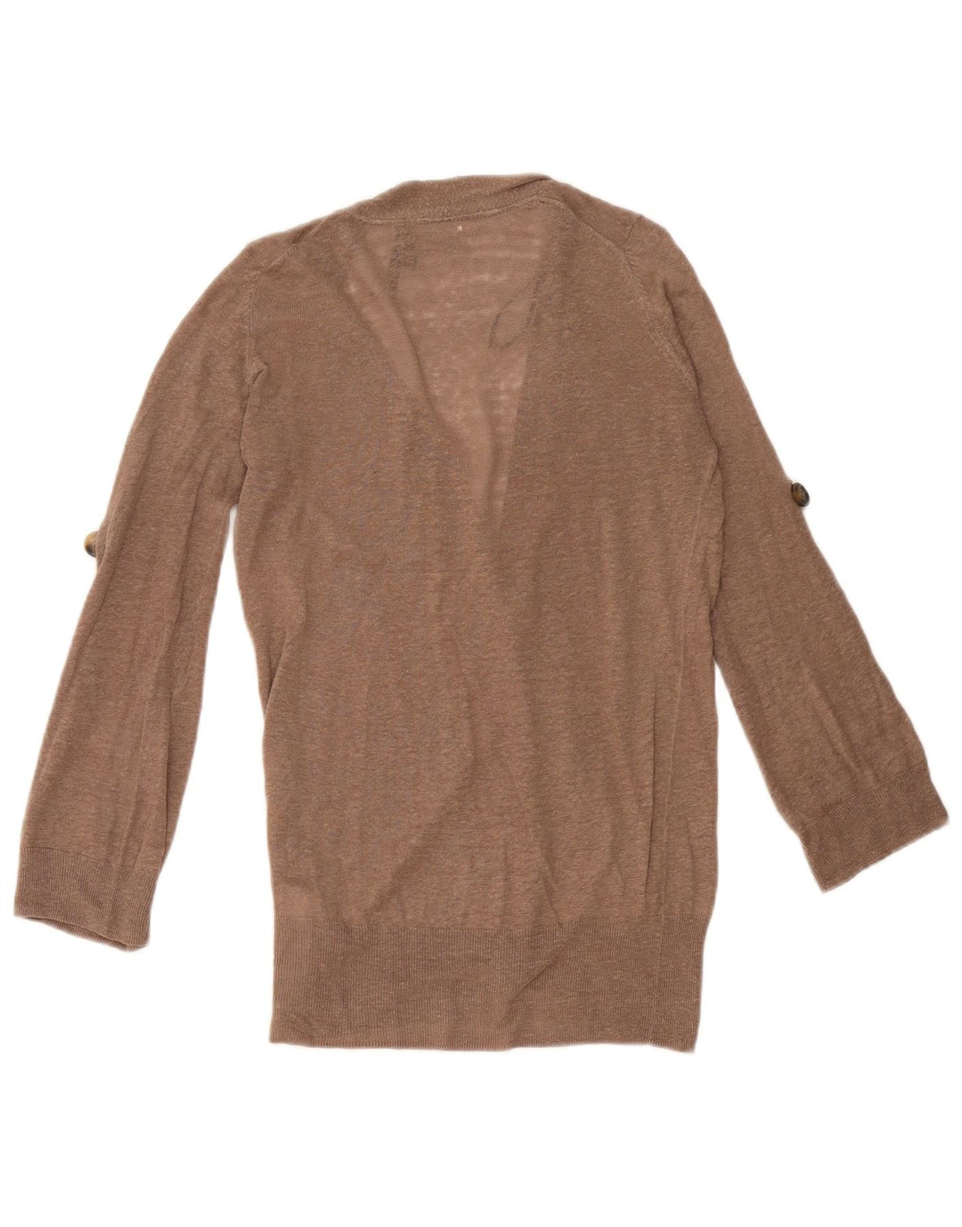 Damski sweter rozpinany Massimo Dutti UK 10 Small Brown Linen