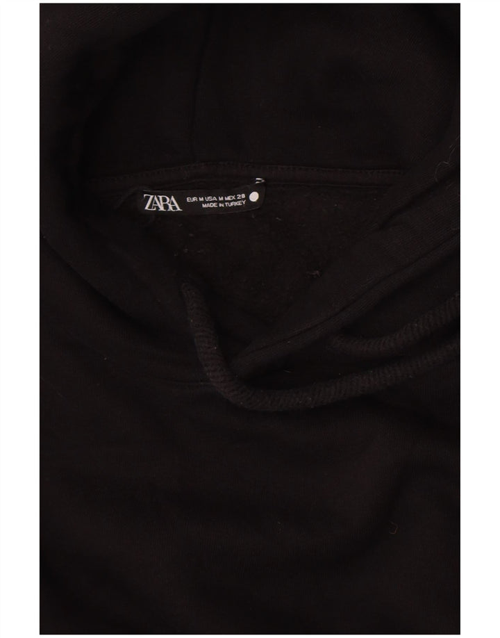 Damski sweter oversize z kapturem Zara UK 14, średni czarny