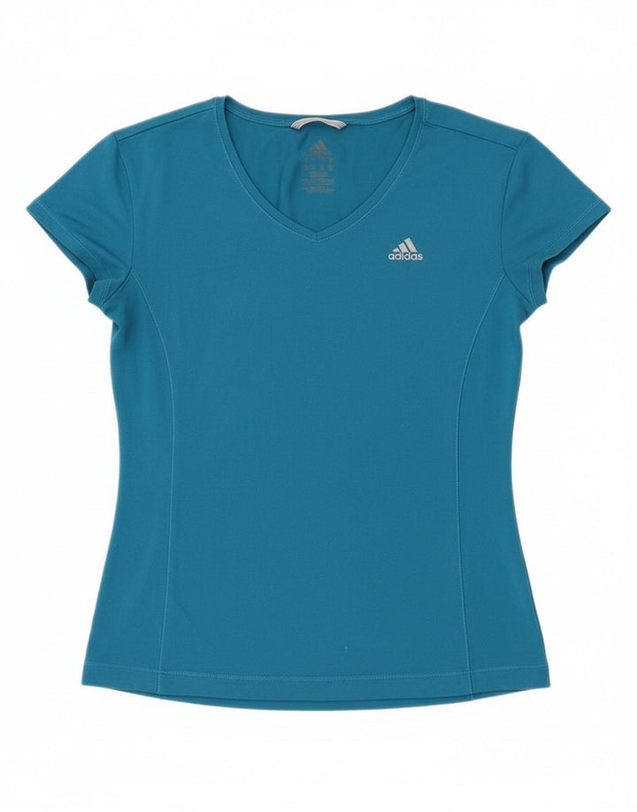 ADIDAS Womens T-Shirt Top UK 12 Medium Blue