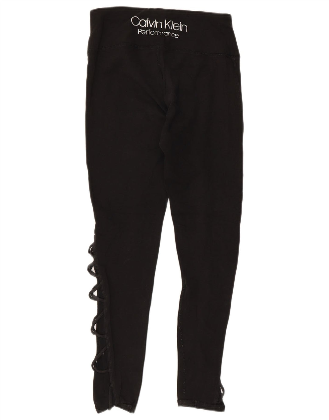 Damskie legginsy CALVIN KLEIN z grafiką UK 10, małe, czarne, bawełniane