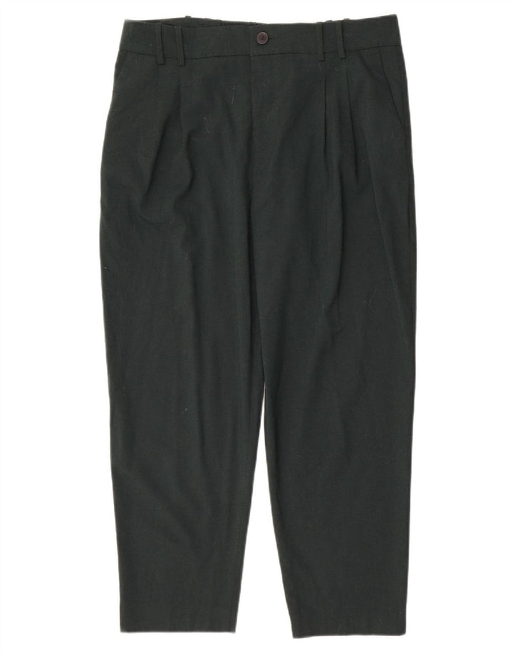 Damskie, przycięte spodnie Zara XL W36 L26 Zielony poliester