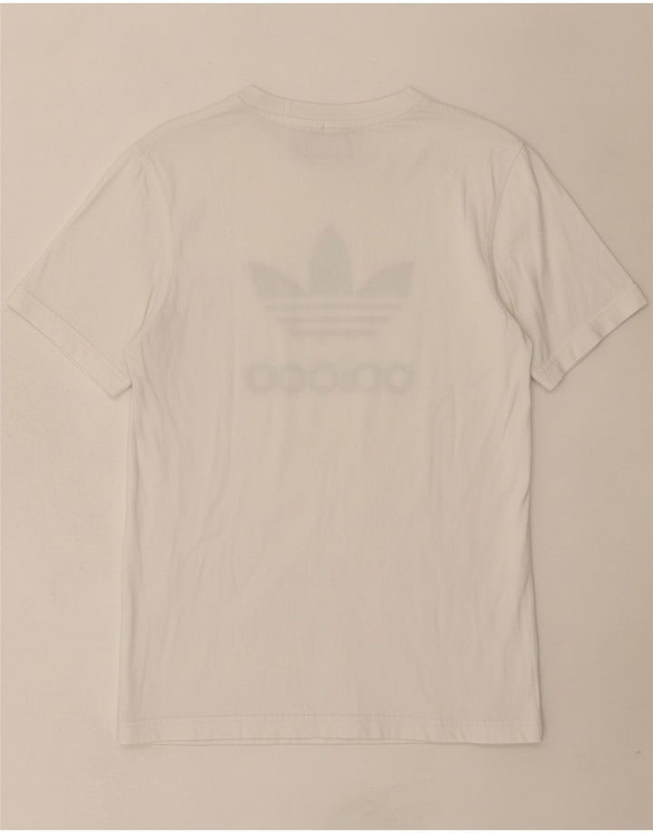 ADIDAS Mens Graphic T-Shirt Top Small White Cotton Vintage Adidas and Second-Hand Adidas from Messina Hembry 