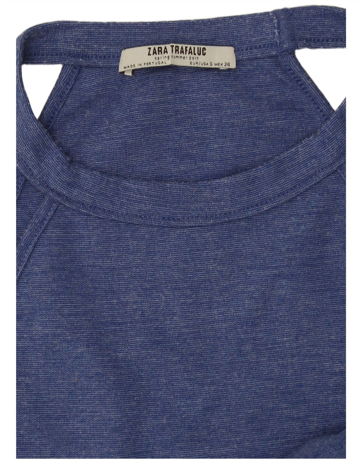Krótki top damski Zara UK 10 Small Blue