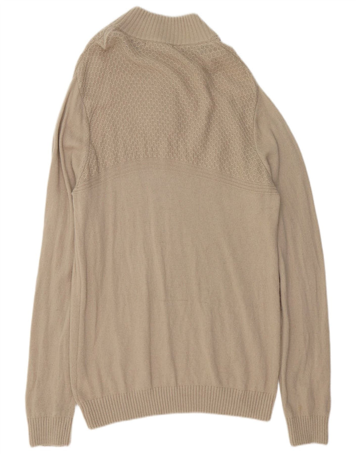 Crew Clothing Męski sweter zapinany na guziki XL Szary owcza wełna