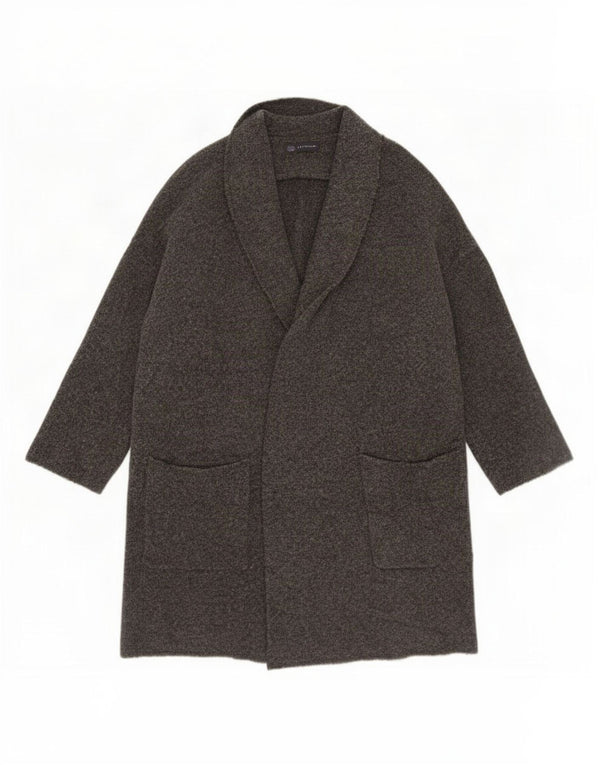 Marks & Spencer Damski sweter rozpinany o długim kroju, UK 10, mały, szary