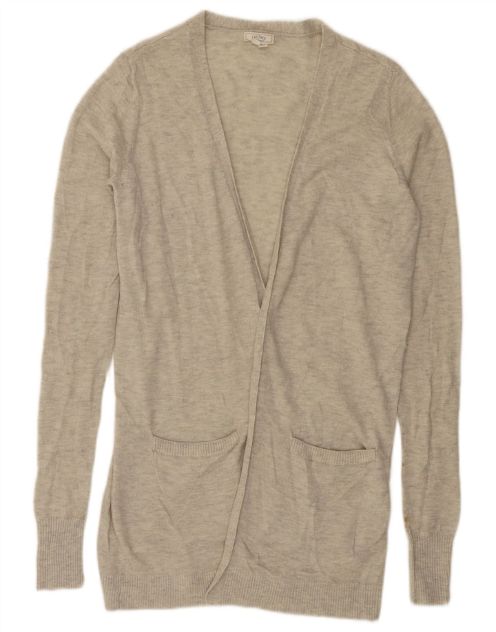 Sweter damski Fat Face Longline z otwartym kardiganem UK 10, mały, szary, nakrapiany