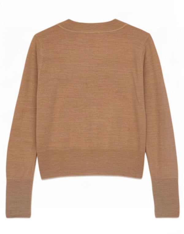 Marks & Spencer Damski sweter typu Crop Cardigan UK 14, duży, beżowy, akrylowy