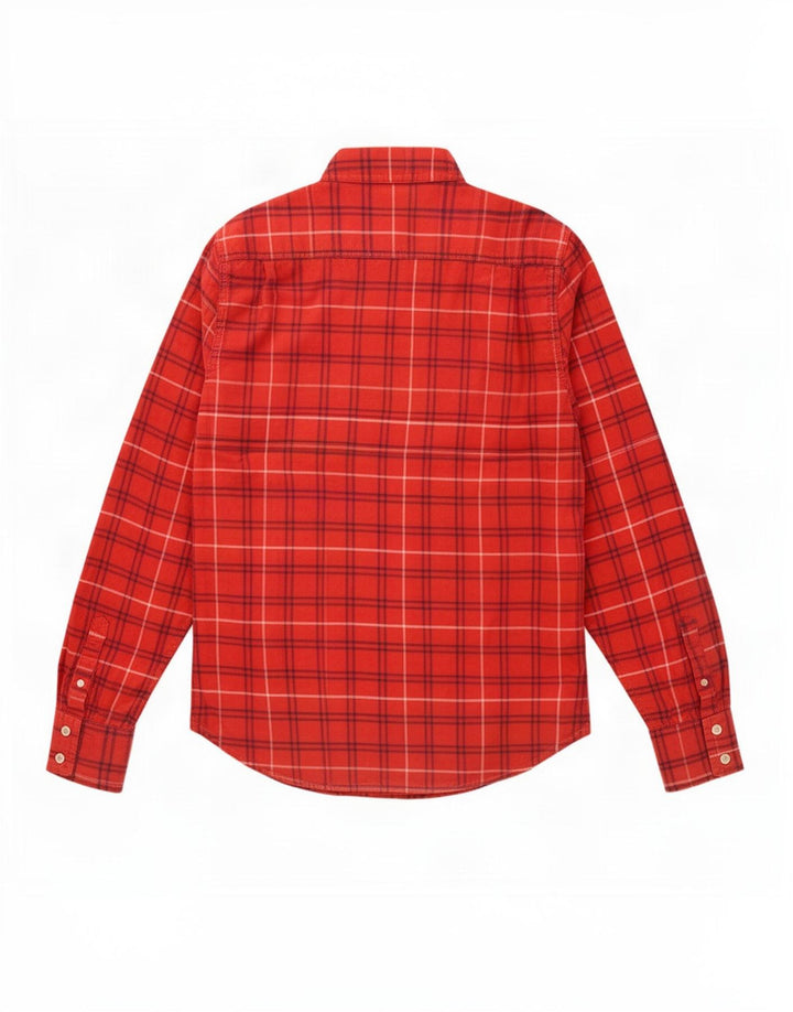 Męska koszula flanelowa Superdry, duża, bawełniana w czerwoną kratę