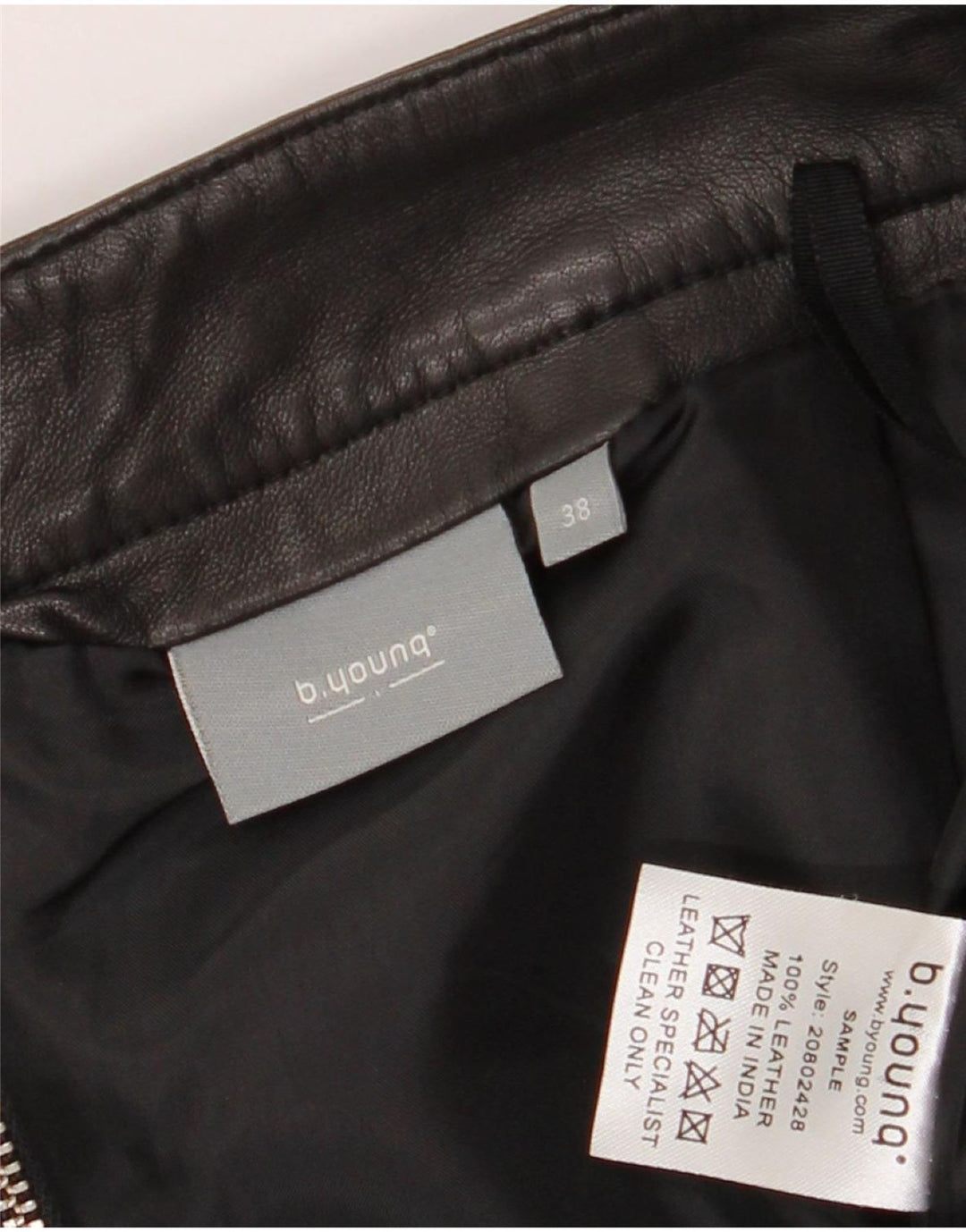 B.Young Damska mini spódniczka skórzana EU 38 Medium W30 Czarna skóra