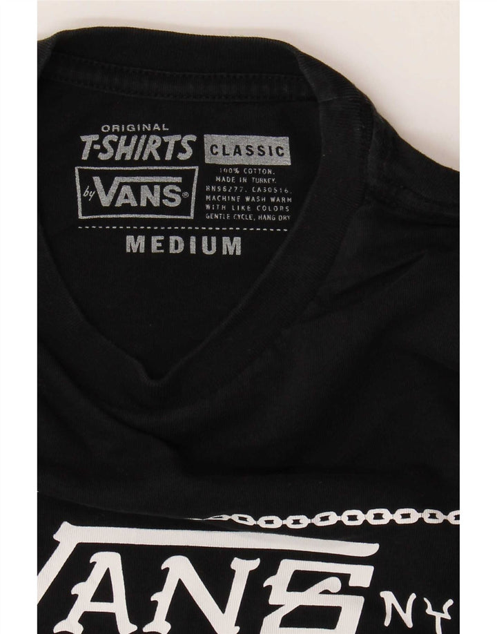 Męski T-shirt Vans o klasycznym kroju z grafiką, średni czarny, bawełniany