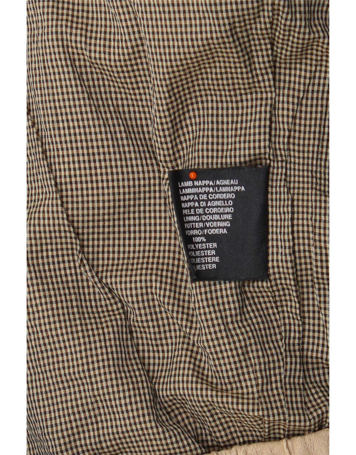 Vintage męska kurtka skórzana UK 42 XL beżowa