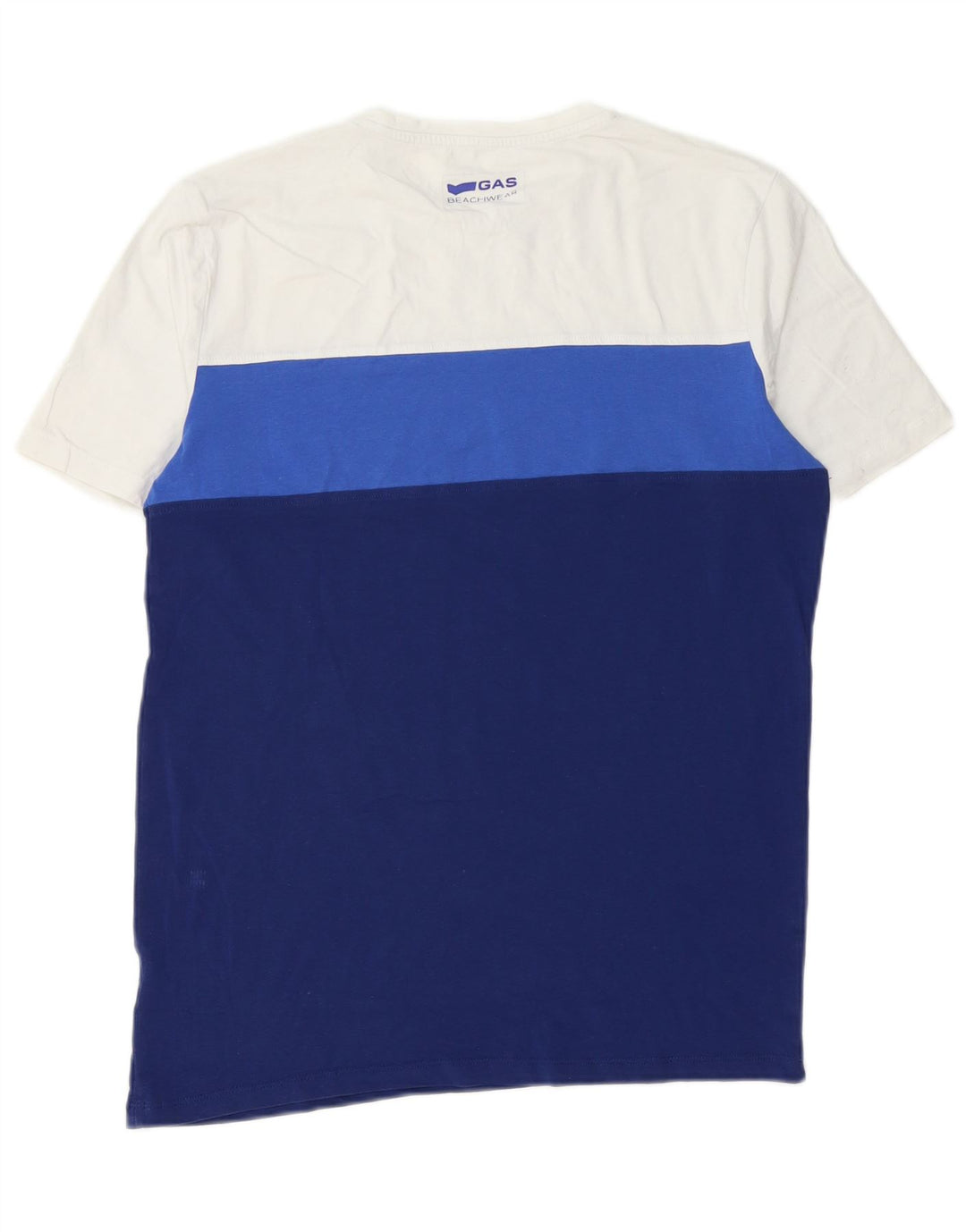 T-shirt męski Gas, duży, niebieski, bawełniany z blokami kolorów