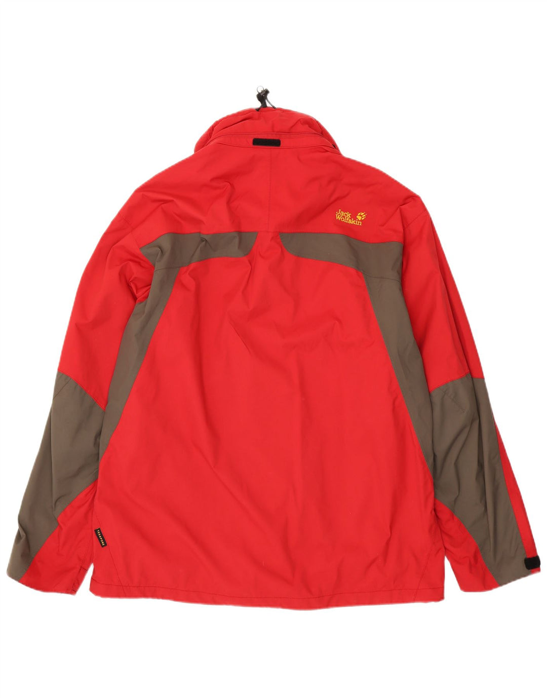 Męska kurtka przeciwdeszczowa Jack Wolfskin UK 48 2XL Czerwony poliamid z blokami kolorów