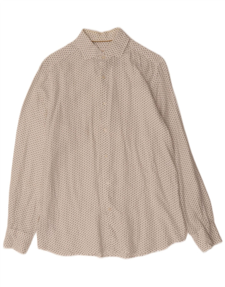 Koszula męska Massimo Dutti, lniana, średnia, biała w cętki