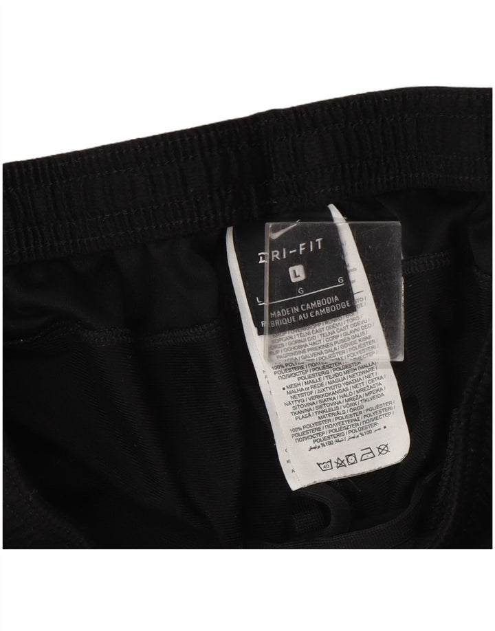 Męskie spodnie dresowe Nike Dri Fit, duży czarny poliester z blokami kolorów