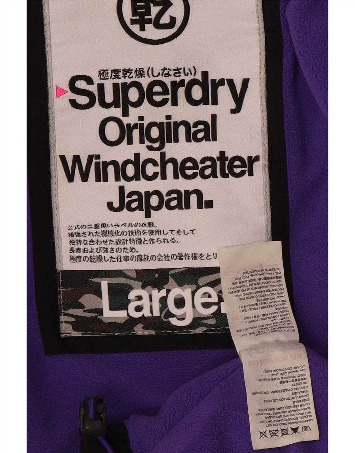Damska wiatrówka z kapturem Superdry UK 16, duża czarna