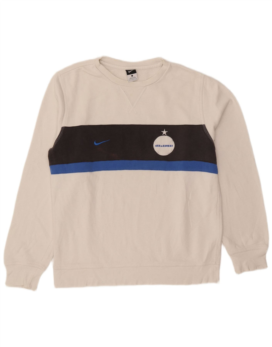 Męska bluza Nike Inter Milan, duża, biała, bawełniana z blokami kolorów