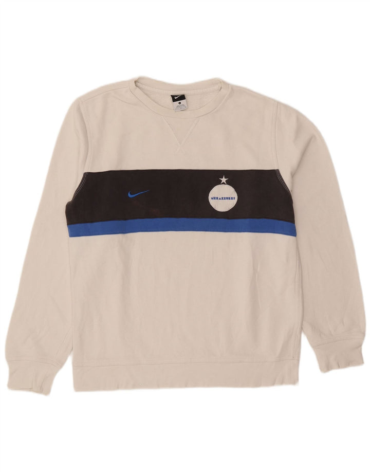 Męska bluza Nike Inter Milan, duża, biała, bawełniana z blokami kolorów
