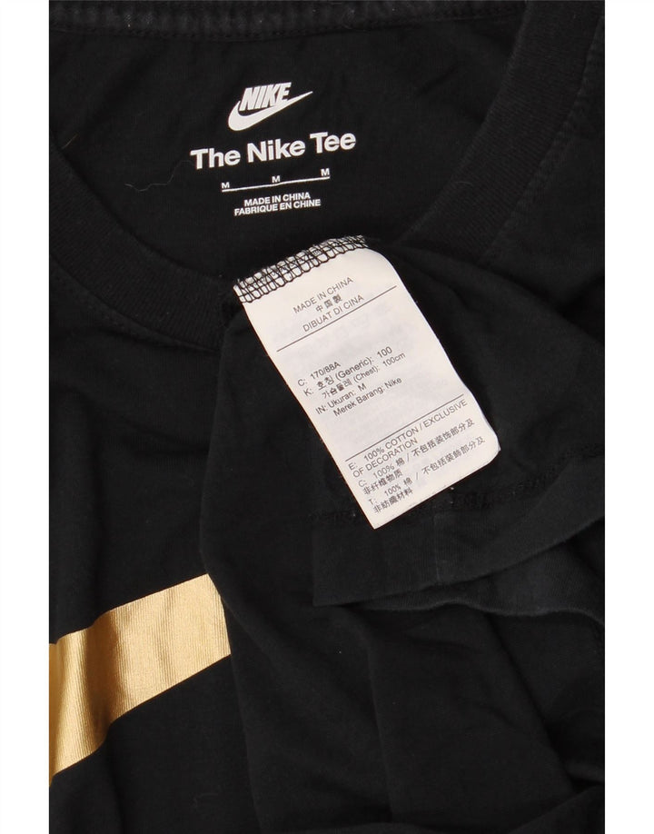 Męski T-shirt Nike Swoosh Graphic Top, średni czarny, bawełniany