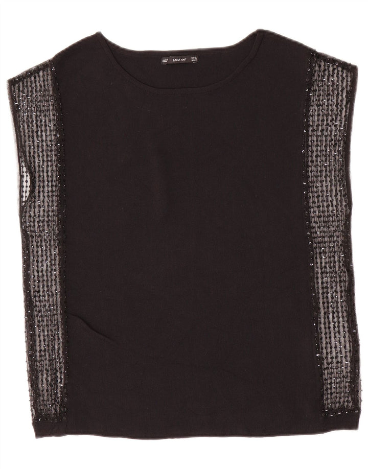 Damska bluzka bez rękawów Zara UK 12, średnia czarna