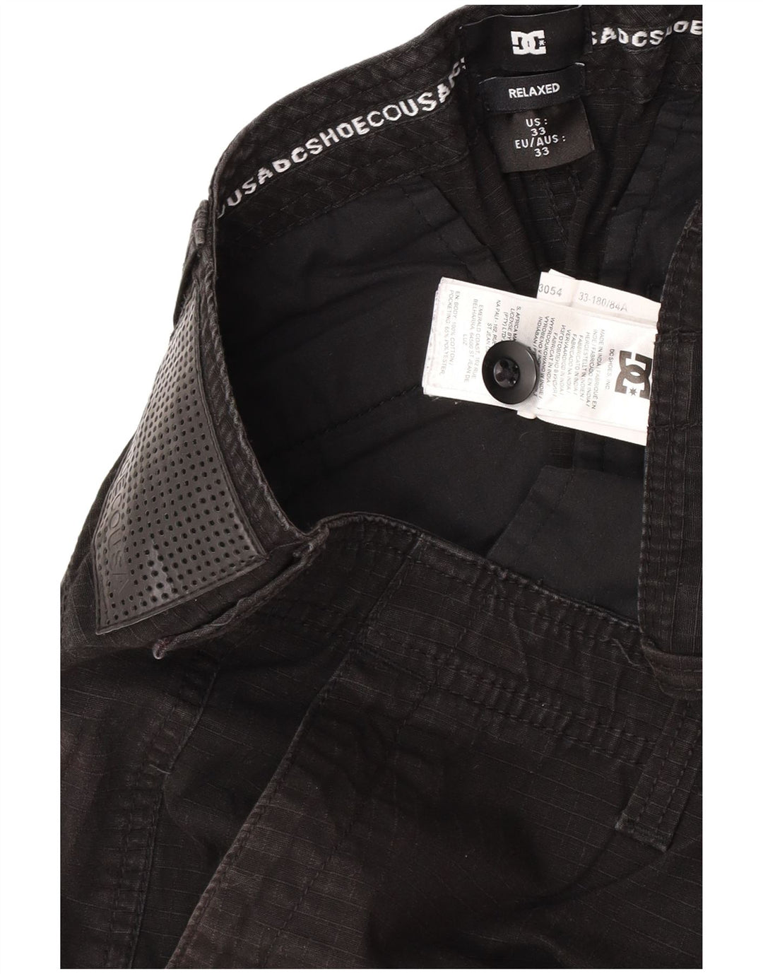 Męskie szorty cargo DC o swobodnym kroju W33, średnia czarna bawełna