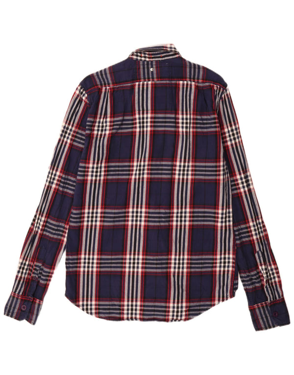 Męska koszula flanelowa Superdry, duża, bawełniana w granatową kratę