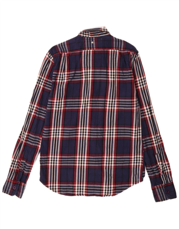 Męska koszula flanelowa Superdry, duża, bawełniana w granatową kratę