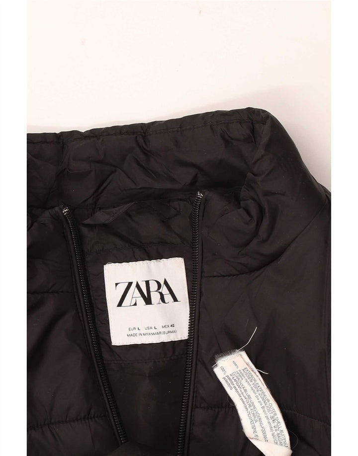 Męska ocieplana kurtka Zara UK 40, duża, czarna, nylonowa