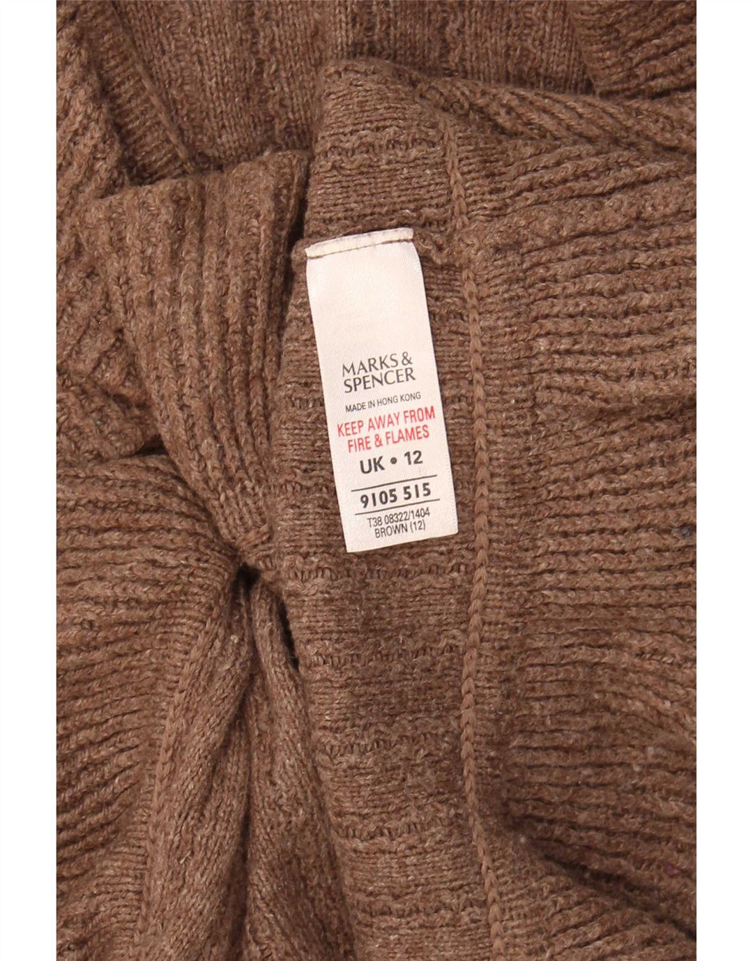 Marks & Spencer Damski sweter kardigan UK 12 Średni brązowy bawełniany