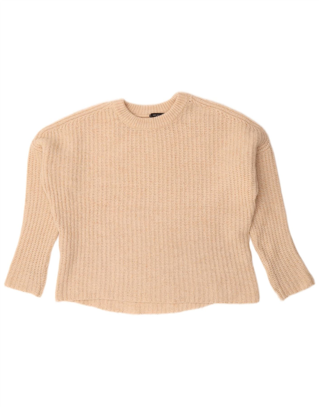 Sweter damski Zara Oversize z okrągłym dekoltem, UK 14, średni beż