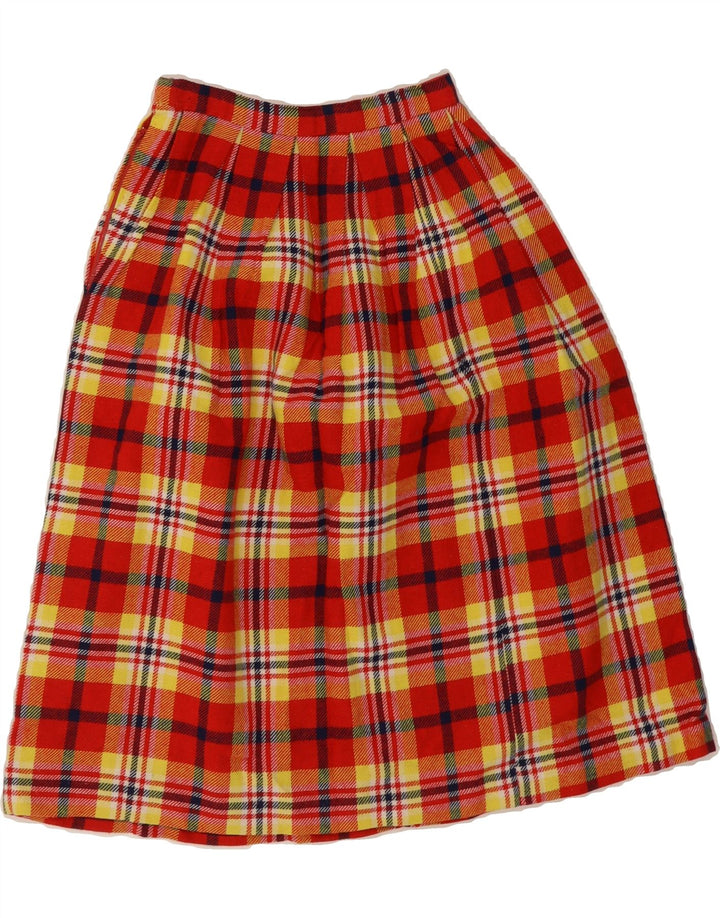 VINTAGE Womens A-Line Skirt W22 2XS Red Check Vintage Vintage and Second-Hand Vintage from Messina Hembry 