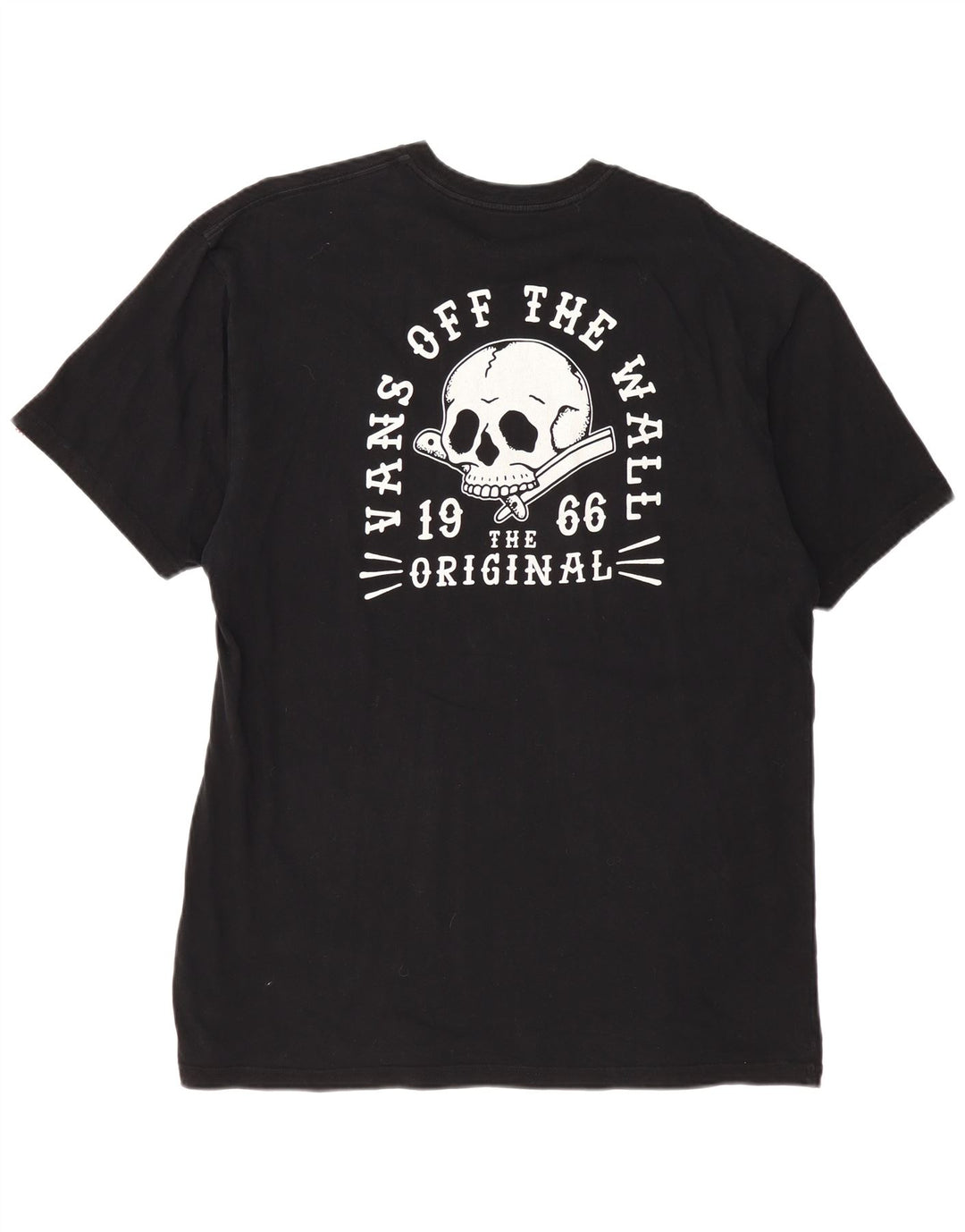 Męski T-shirt VANS o klasycznym kroju z grafiką, XL, czarny, bawełniany