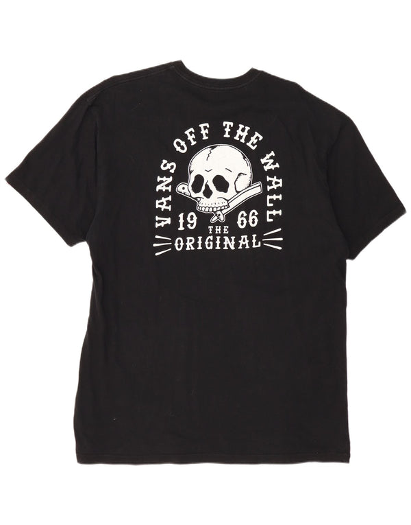 Męski T-shirt VANS o klasycznym kroju z grafiką, XL, czarny, bawełniany