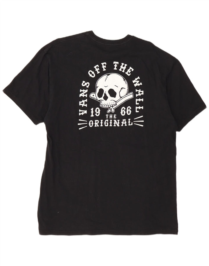 Męski T-shirt VANS o klasycznym kroju z grafiką, XL, czarny, bawełniany