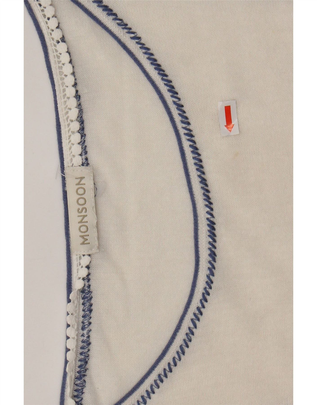 Damska bluzka MONSOON UK 16, duża, z lnu w kwiaty w kolorze złamanej bieli