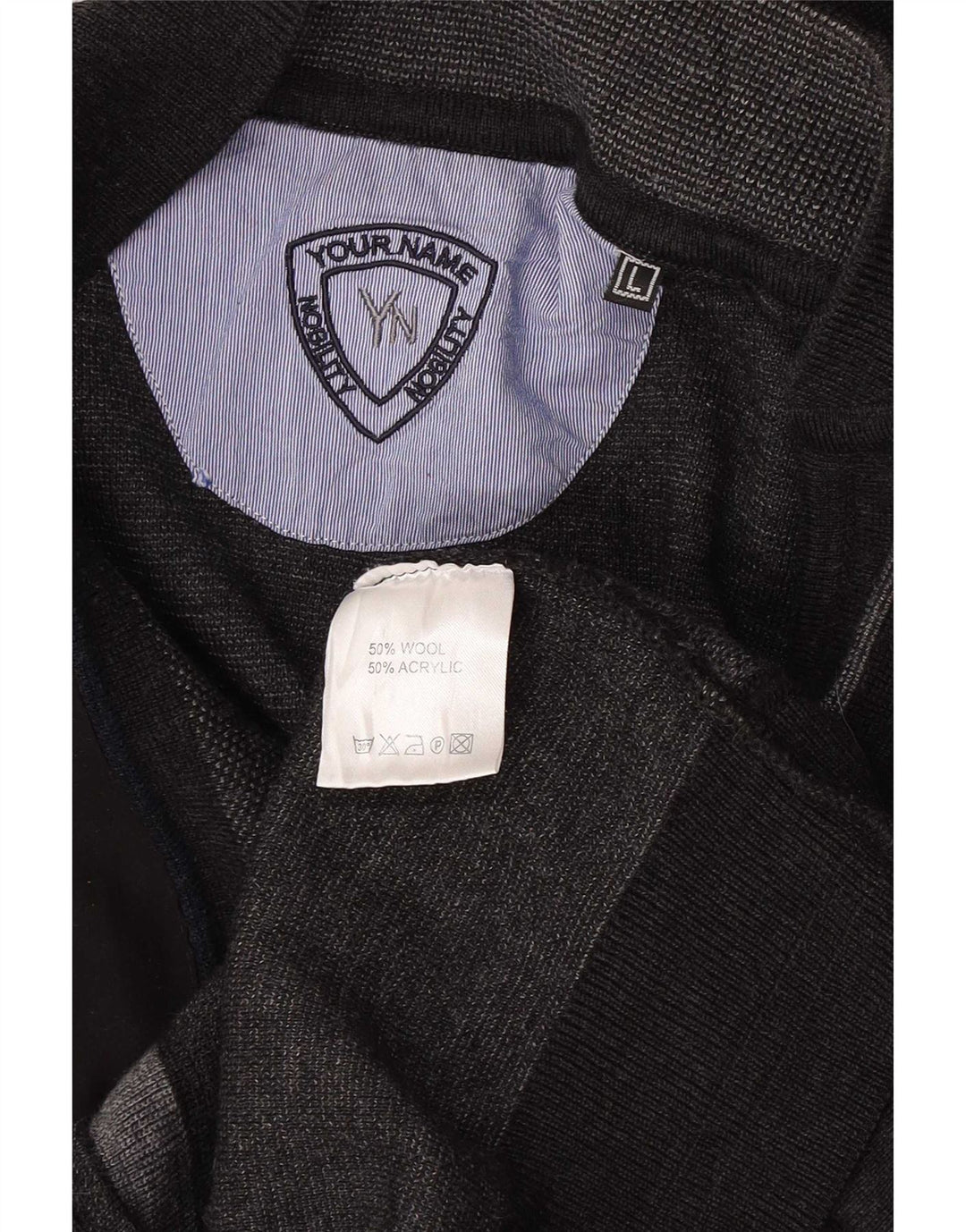 Sweter męski w stylu vintage, duży, szary, geometryczny, wełniany