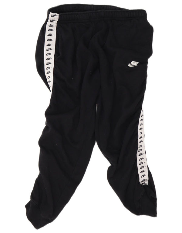 Nike Mens Graphic Tracksuit Trousers Joggers Large Black Colourblock Cotton