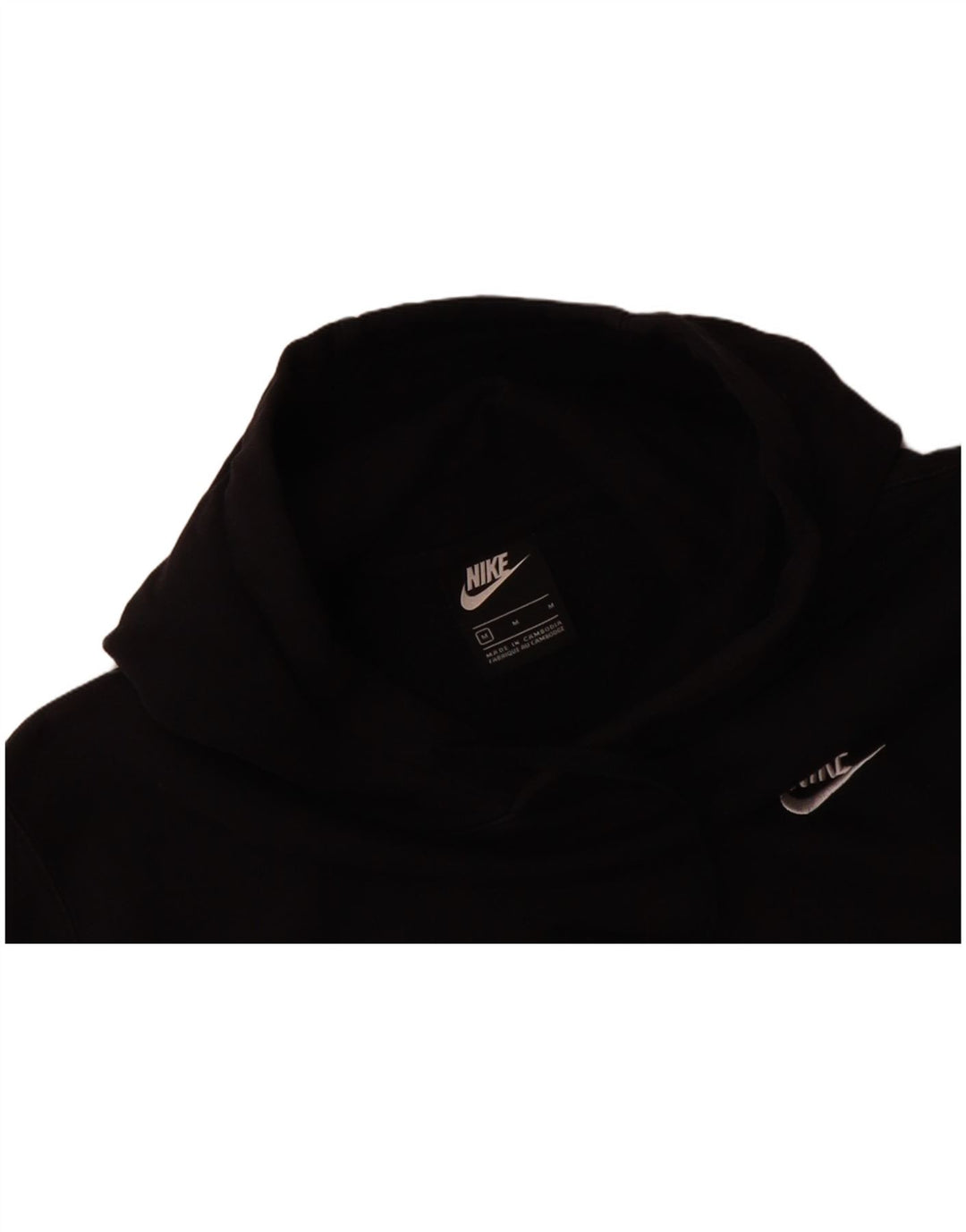 NIKE Mens Hoodie Jumper Medium Black Cotton