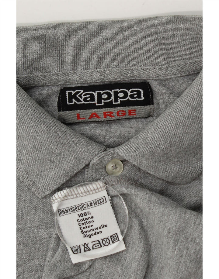 Męska koszulka polo Kappa, duża, szara, bawełniana w plamki