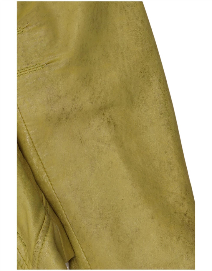 Damska kurtka skórzana Freaky Nation UK 10, mała, zielona skóra