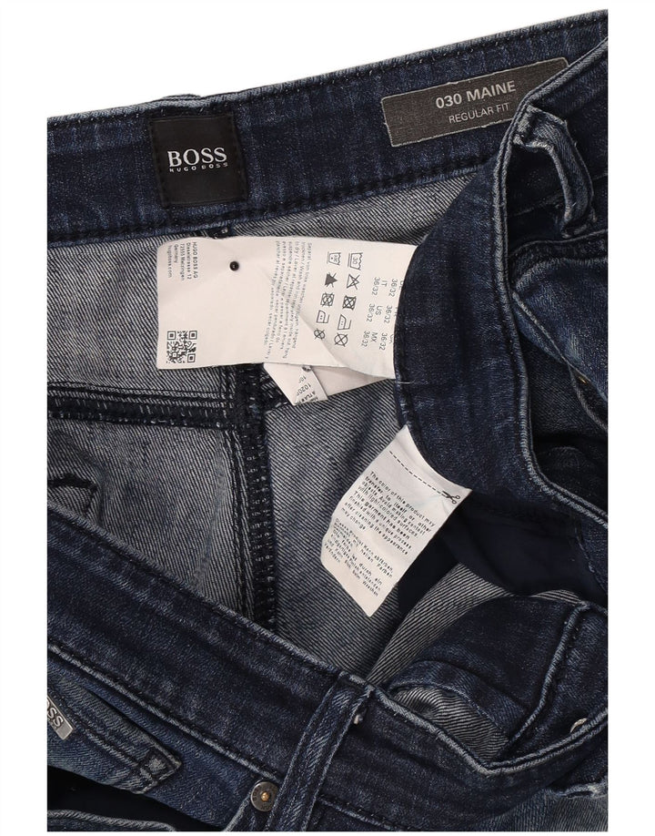 Damskie proste dżinsy Hugo Boss W36 L32 Niebieskie bawełniane