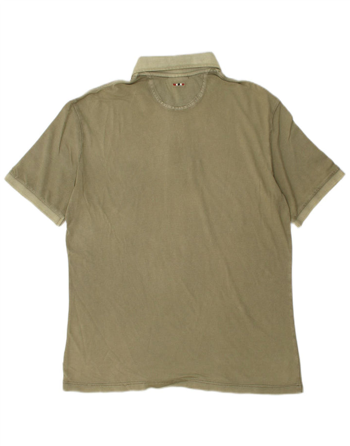 Męska koszulka polo NAPAPIJRI Geographic, kolor khaki