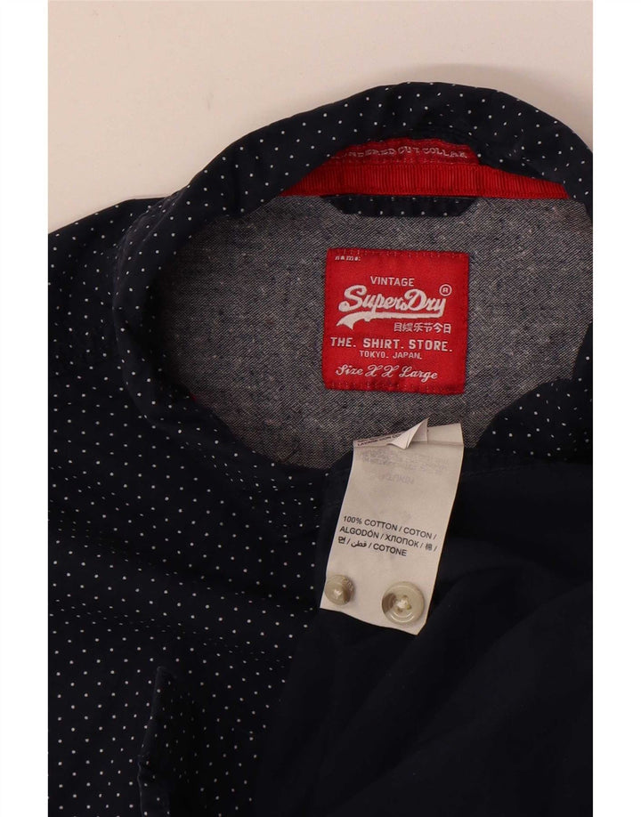 Koszula męska Superdry 2XL, bawełniana, granatowa w kropki