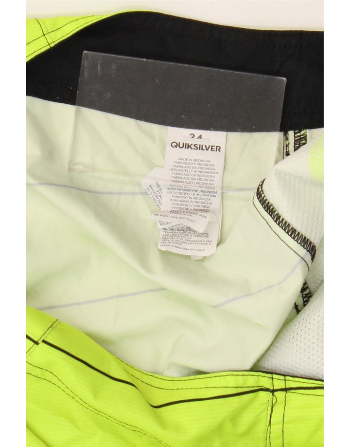 Męskie spodenki kąpielowe QUIKSILVER, duże, zielone, poliestrowe paski