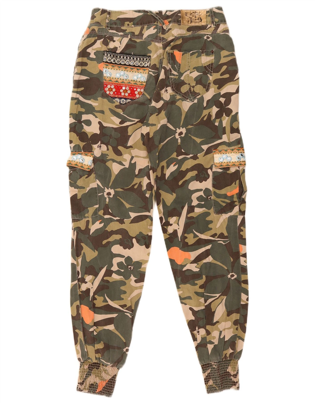 Damskie spodnie cargo Desigual EU 38 Medium W29 L29 Zielony kamuflaż
