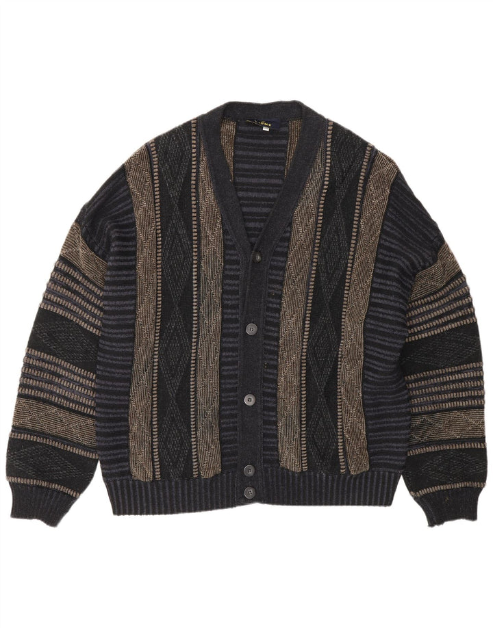 Męski sweter rozpinany Fiume IT 50 Średni granatowy Argyle/Diamentowy akryl