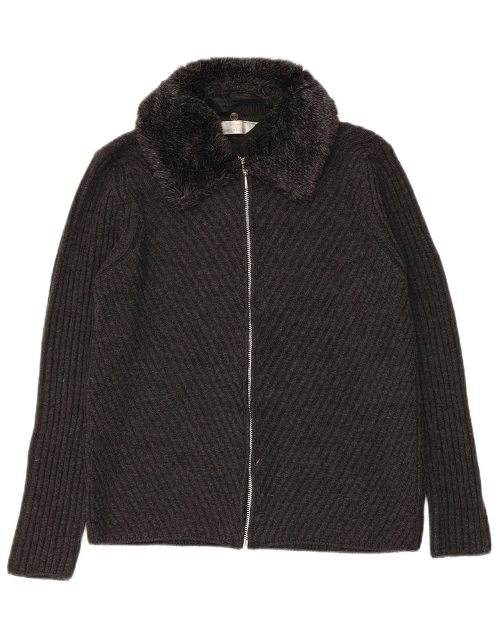 Marks & Spencer Damski sweter kardigan UK 12 Średni szary akryl
