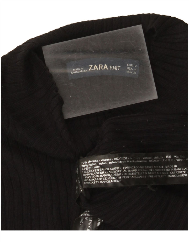 Damska sukienka sweterkowa Zara UK 12 Średnia czarna wiskoza