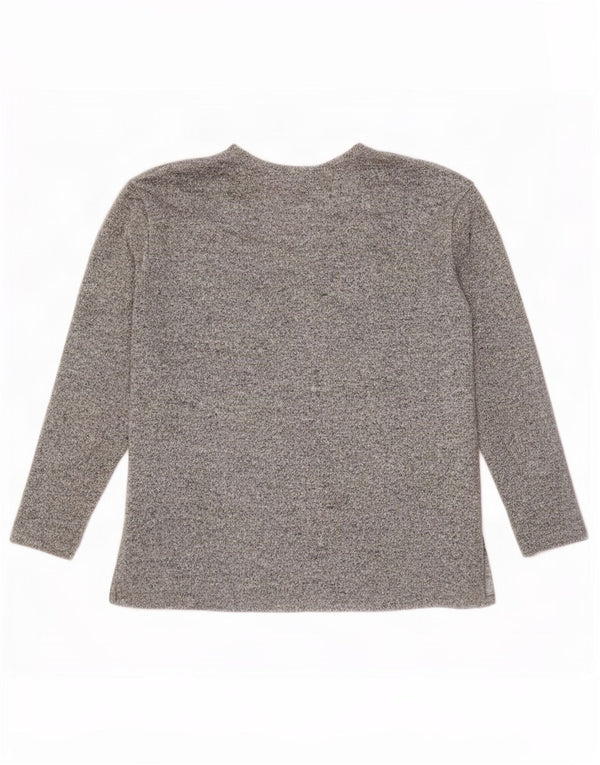 Zara Womens Top Long Sleeve UK 14 Medium Grey Flecked
