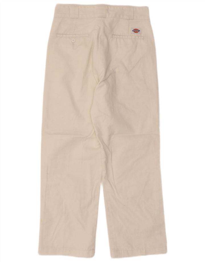 Damskie spodnie Dickies z wysokim stanem W28 L25, biały poliester
